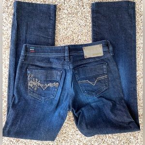 Diesel denim jeans embroidery straight leg Made in Italy Women's 26"